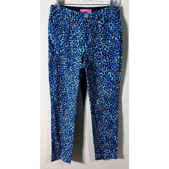 Lilly Pulitzer Pants - Lilly Pulitzer Kelly Stretch Pant Oyster Navy Bay My‎ Favorite Spot Size 10